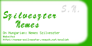 szilveszter nemes business card